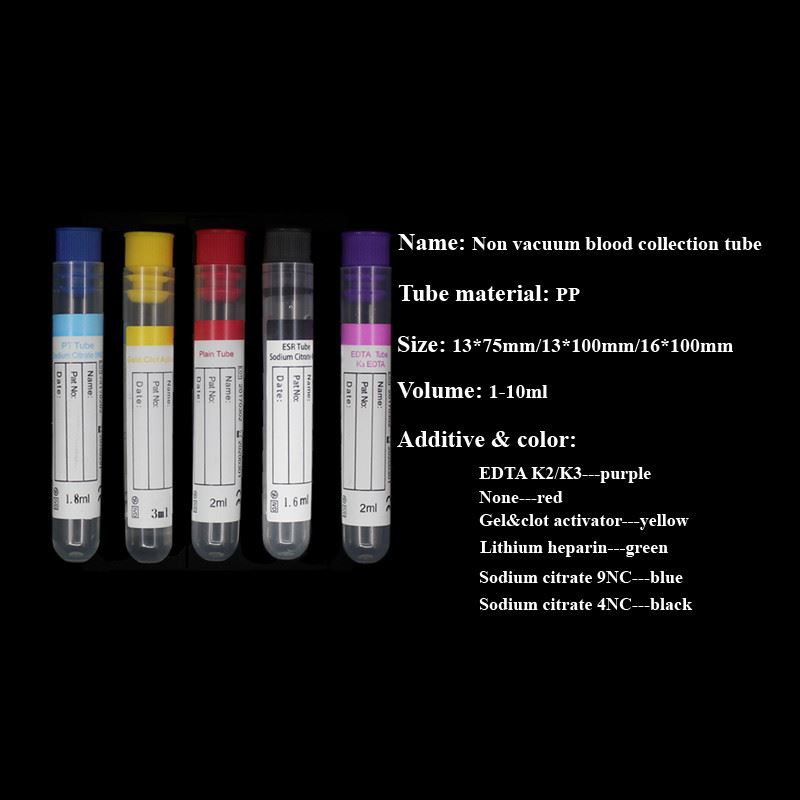 Plastic Non Vacuum Tube with Stopper