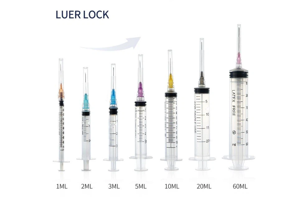 Medical Plastic Luer Lock Syringe with Needle
